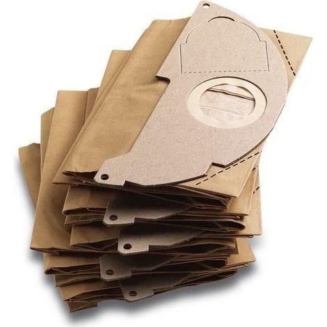 Sachet filtre papier à deux épaisseurs pour KARCHER WD2200 / A2003 / 2004 / 2054Me - paquet de 5 pièces (1/5)