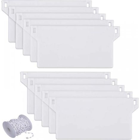 Contrepoids pour store vertical, plaque de base de remplacement, 10 pièces, avec chaîne de base de 5 m (blanche) (1/5)