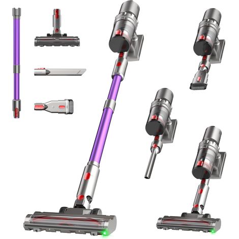 Aspirateur Balai sans Fil, 70000 Pa/70 Min, Ultra-Silencieux, avec Écran LED, Brosse Anti-Emmêlement en V, Utilisation Simplifiée, Tient Debout, pour Tapis, Sols Durs et Animaux (1/5)