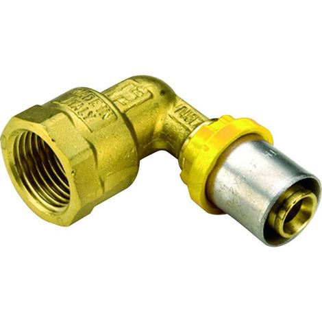 RACCORDO CURVO FEMMINA PER TUBO MULTISTRATO A PRESSARE PER GAS MODELLO AL-COBRAPEX 3/4 ø20   TIEMME RACCORDERIE SPA
