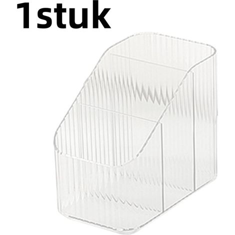 pièce - Étagère de rangement - Boîte de rangement pour rouges à lèvres et pinceaux de maquillage - Convient pour le rangement sur une coiffeuse - Boîte porte-stylo - Wit (1/5)