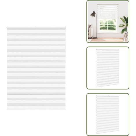 Zebrarollo Weiß 155x230 cm Stoffbreite 150,9 cm Polyester - Zebra-Jalousie - Zebra-Jalousien - Zebra-Rollo - Doppelrollo (1/5)