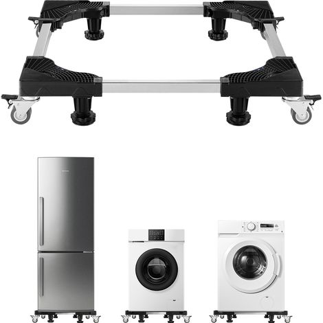 VEVOR Supporto per Frigorifero Base Mobile, Capacita di Carico 1100 libbre, Supporto per Lavatrice con 8 Ruote Gemelle Bloccabili e 4 Freni, Carrello per Mobili Regolabile da 27,5-35,4 Pollici per Lav