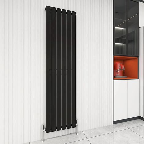 1800 x 408mm Single Designer Flat Panel Central Heating Radiator MATT BLACK (1/5)