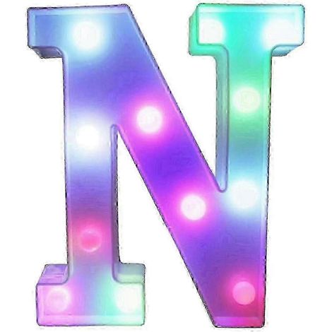 Lettres lumineuses LED colorées avec télécommande, initiales lumineuses pour bar et fête, décoration pour la maison - 25-26 pouces (1/5)