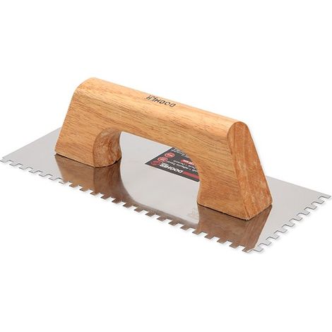 Truelle crénelée en acier inoxydable 280x120 pas 6x6  DOGHER 886-005