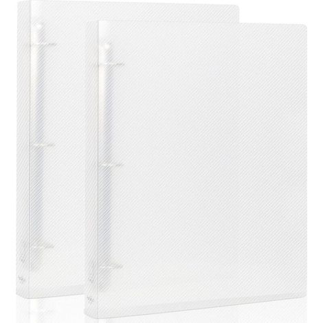 Classeur à 3 anneaux, organisateur de classeur pouvant contenir du papier de 8,5'' x 11'', grand classeur à anneaux en D à vue claire, paquet de 2, transparent (1/5)