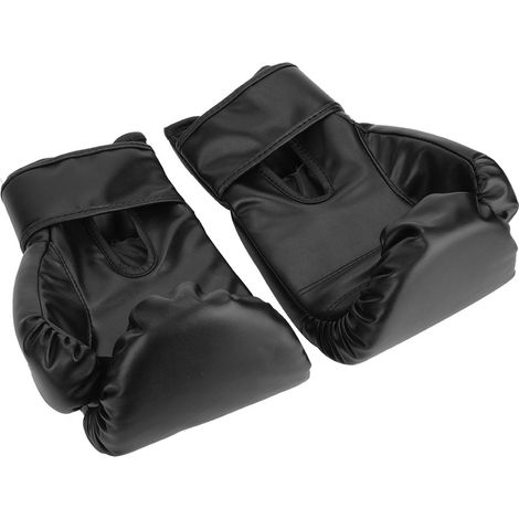 Paire de gants de boxe gratuits pour adulte/enfant, compétition combat entraînement sportif (Noir) (1/5)