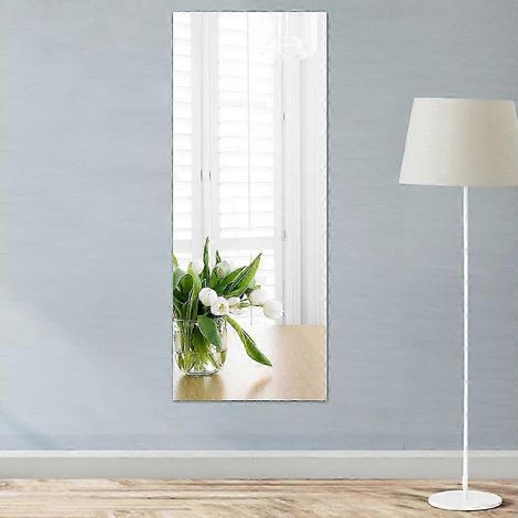 Miroir autocollant 40 x 122 cm, dalles de miroir flexibles, épaisseur 0,3 mm, feuilles de miroir acrylique (1/4)