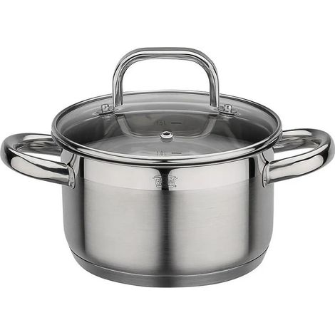 Casserole Gsw FOGO 868334 avec couvercle, en acier inoxydable, de 16 cm de diamètre, compatible avec les plaques à induction (1/3)