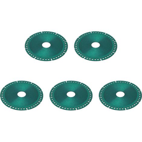 Disque de découpe multifonction 5 pièces, lame scie Ø100mm alésage 20mm, meuleuse d'angle, coupe verre, vert (1/5)