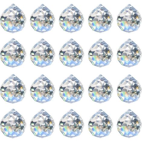 20pack 20mm Boule de Cristal Prisme Suspension Lustre Feng Shui Attrape-Soleil Mariage Maison Feng Shui Attrape-Soleil (1/5)