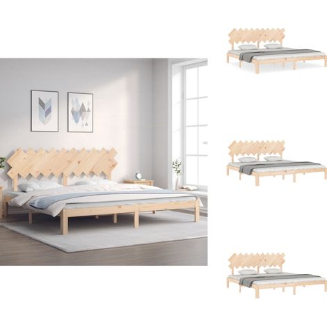 Cadre de lit sans matelas 200x200 cm bois massif de pin - Lit Double - Cadre De Lit - Lit En Bois - Lit Massif - Lit Design (1/5)