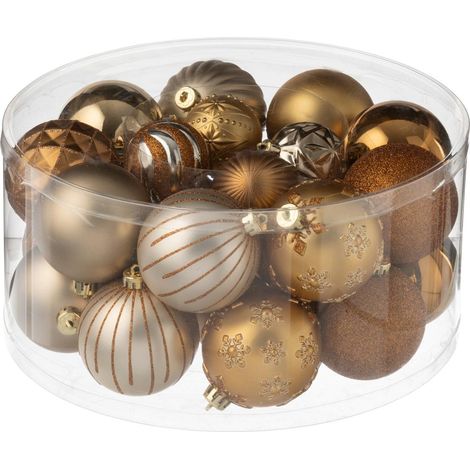 Lot de 30 Boules de Noël "Night" 31cm Marron