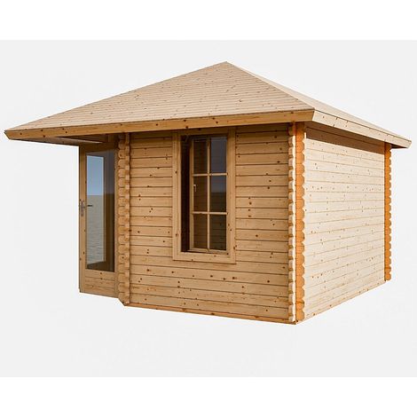 Studio de jardin d'angle en bois 16,73 m² - Epaisseur 40 mm - SEVEANA (1/5)