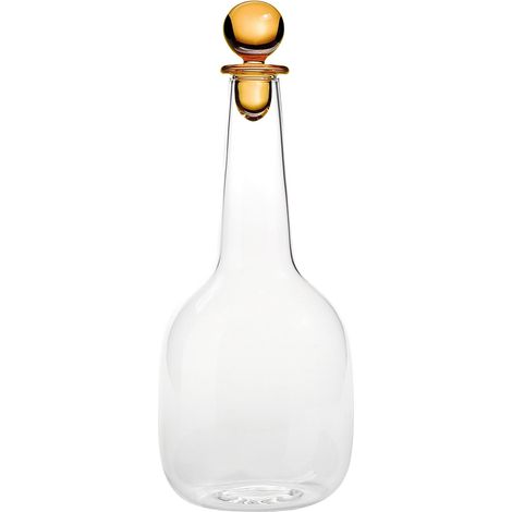 Zafferano Bottiglia Bilia in vetro borosilicato colore Giallo oro, design artigianale raffinato per tavola elegante e minimalista, serie Bilia (1/5)