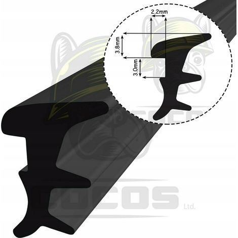 Junta para ventanas de PVC S-256 NEGRO 1m (1/5)