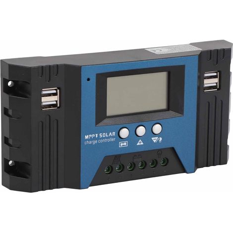 Régulateur chargeur solaire 12V 24V auto 4 ports USB 5V 2.5A réglable LCD pour maison camping-car bateau 50A (1/5)