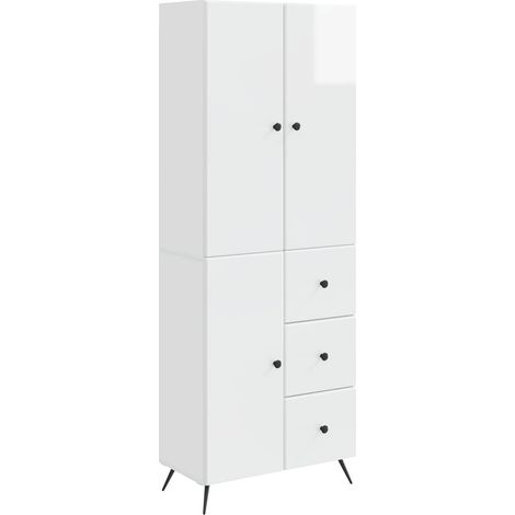 Set di armadi 2 pcs Bianco Lucido Legno ingegnerizzato vidaXL