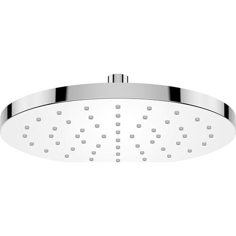AquaCraft Kopfbrause rund 250 mm  Regendusche verchromt  12 l/min Durchfluss  Slim Design  ABS Kunststoff Duschkopf  Deckenmontage mit Standardanschluss