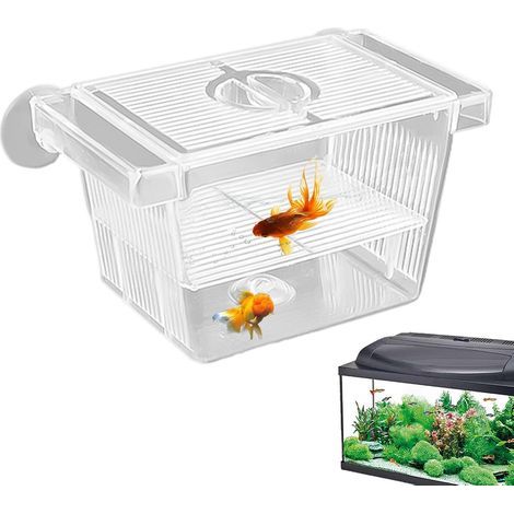 1 transparente Aufzuchtbox, schwimmendes Acrylbecken, für Jungfische und Garnelen, Aquarium (1/5)