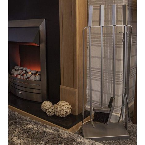 4pc Contemporary Silver Fireside (1/3)