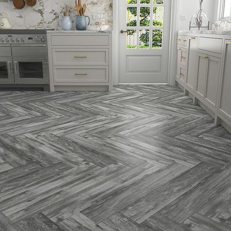 Decotalk PVC Adhesive Floor Tile Wood Light Grey for Bedroom 90 x 15 cm 17 Pieces 2.3 m² Vinyl Adhesive Floor Tile PVC Adhesive Bathroom Floor Covering Vinyl Sticker Waterproof for Living Room (1/5)