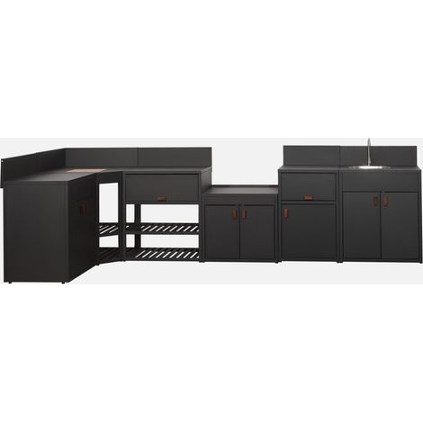 Modulo cucina da esterno in acciaio inossidabile, 6 moduli