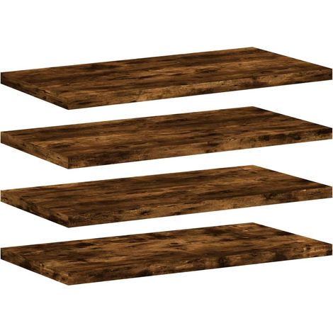 vidaXL Estantes pared 4 uds madera ingeniería roble humo 40x20x1,5 cm (1/2)