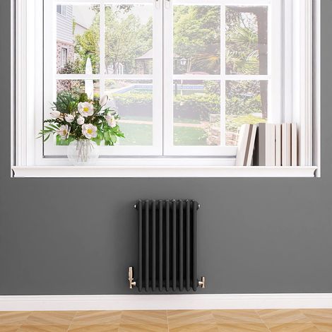 Biubiubath Traditional Cast Iron Style Radiator Horizontal 4 Column Anthracite 600x425mm