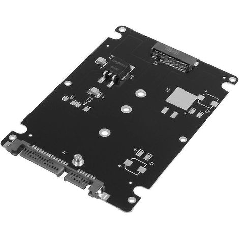 Carte adaptatrice SSD SATA M.2 NGFF (SATA) Socket 2 vers 2,5" avec boîtier unique, connecteur B+M noir (WHBYV) (1/4)