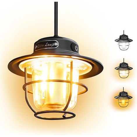 Camping Lantern, Portable Camping Light, Rechargeable Lanterns with 4 Light Modes (1300-6500K), Adjustable Light, Waterproof LED Tent Lanterns