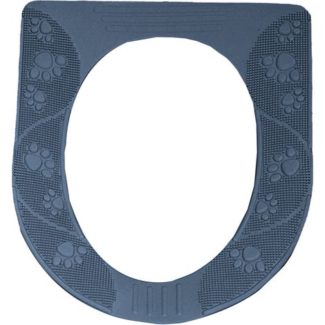 Housse de siège de toilette universelle quatre saisons en silicone lavable et antidérapante, grise (1/5)