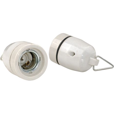 Portalampada in ceramica con attacco E27, bianco AE-OCEF27-00
