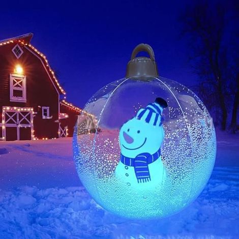Boule de Noël gonflable - MOTHINESSTO - 23,6 pouces - PVC - LED - Décoration extérieure (1/4)