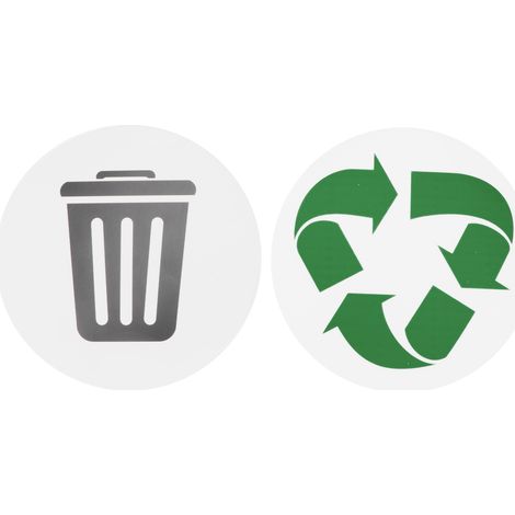 Paquete de 18 etiquetas autoadhesivas de PVC reciclables para la separación de residuos, de 12,5 cm de diámetro, impermeables para uso en interiores y exteriores. (1/5)