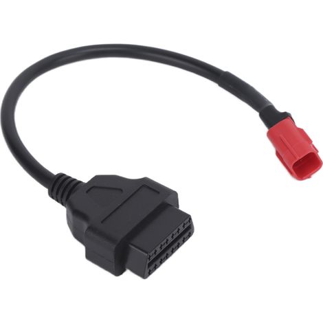 Câble connecteur OBD 16 broches vers 6 broches pour moto, noir flexible, pour la maintenance et la modification. (1/5)
