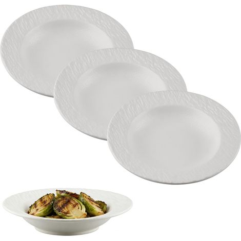 4 Assiette Creuse Blanc Assiettes Service de Table Porcelaine (1/5)