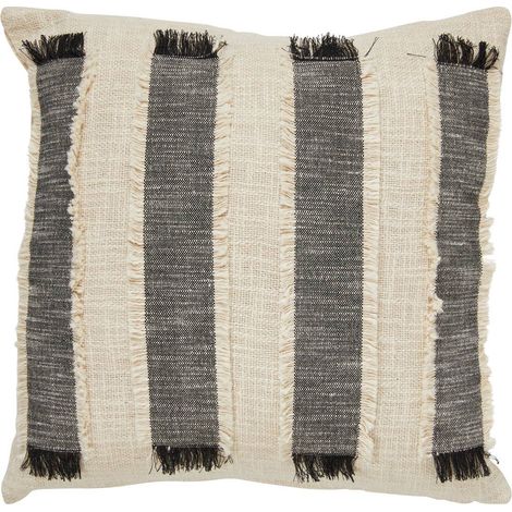 Cuscino con frange bianche e nere malakite 50x50cm - Atmosphera créateur d'intérieur (1/3)