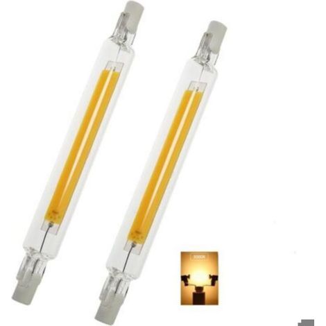 Ampoule LED R7S 118mm - - 10W Dimmable - Blanc chaud 3000K - Pack de 2 - Remplace halogène 100W - 1000 lumens (1/5)