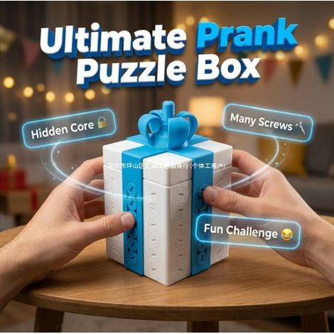 3D-gedruckte Geschenkbox mit Schraubenmotiv (Blau) Schrauben-Geschenkbox – Blau