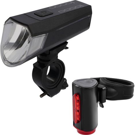 FISCHER FAHRRAD Kit illuminazione bicicletta LED (monocolore) a batteria ricaricabile Nero (1/5)