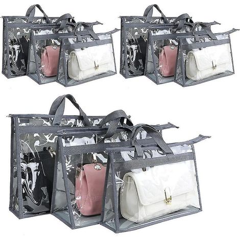 Set mit 9 Staubbeuteln für Handtaschen, transparente Aufbewahrung für Handtaschen, Kleiderschrank-Organizer, Handtaschen (1/5)
