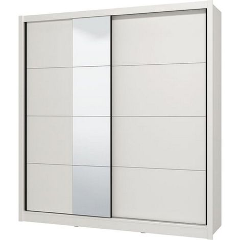 Guardaroba Grande Orero, Armadio Camera da Letto Appendiabiti, 5 Ripiani, 8 Vani, 205x215.5h cm Bianco Opaco
