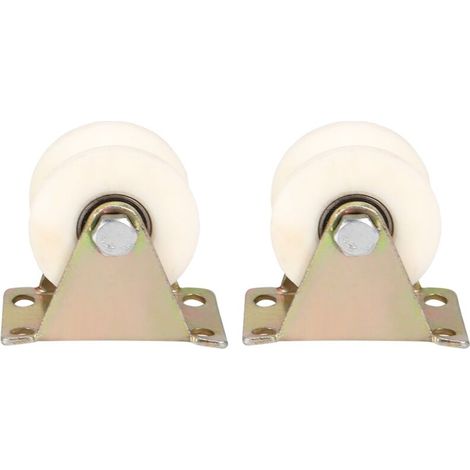 Set aus 2 Stahlrollen (50 mm Durchmesser) für Schiebetore, U-förmige Schiene für Schiebetüren (1/5)