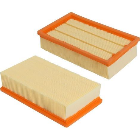 Packung mit 2 flachen Faltenfiltern, kompatibel mit Kärcher NT 25/1 Ap, NT 35/1 Ap, NT 35/1, NT 45/1, NT 55/1, NT 361, NT 561, NT 611 Tact, Te, M, eco für 6.904-367.0/69043670 (1/4)