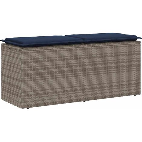 Panca da Giardino con Cuscino Grigio 110x40x44 cm in Polyrattan vidaXL (1/5)