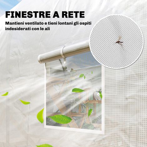 Serra da Gardeno und Tunnel 3,5 x 2 x 2 m mit Tor und feinsten Flügeln, Serra für den Garten mit 5 diagonalen Ringen, Struktur aus Metall und Korpus aus PE, zum Verzieren und Bemalen von Blumen des Ga