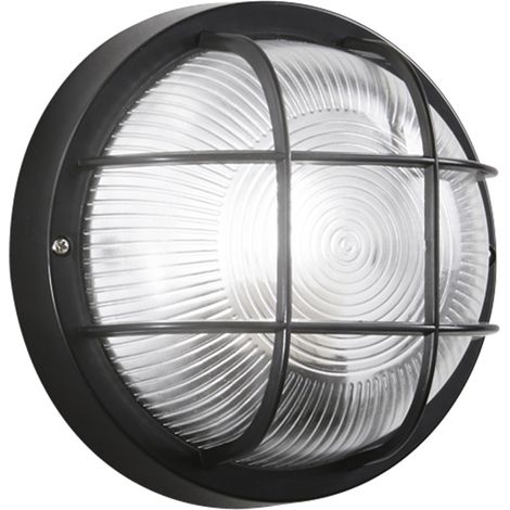 PLAFONIERA SOFFITTO/APPLIQUE PARETE TONDA NERA DA ESTERNO 1XE27 TURTLE FAN (1/2)