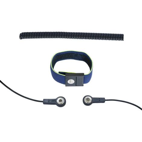 [NEUWERTIG] B-Ware Bjz A 60388 Erdungsarmband Handgelenkband Erdungskabel Blau Gelb